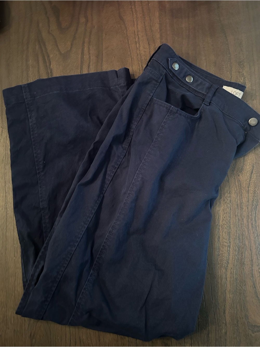 LOFT Women’s Dark Navy Wide-Leg Pants